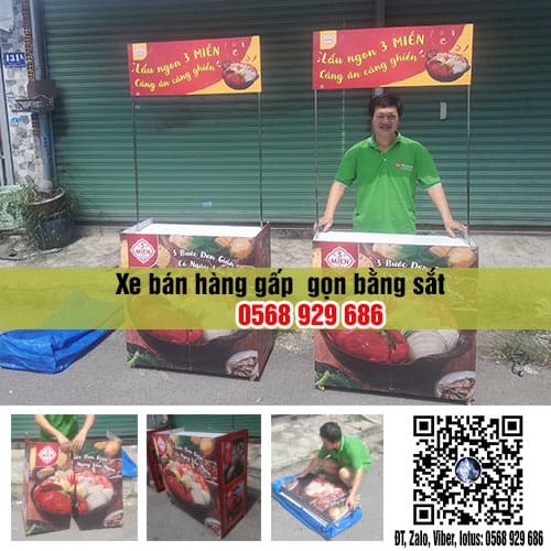 xe bán hàng gấp gọn