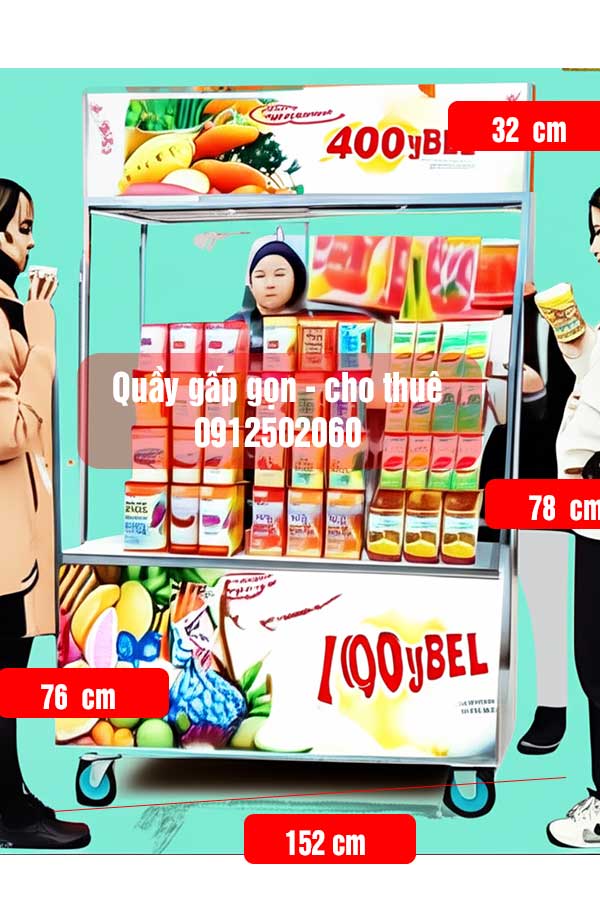 quầy phát hàng mẫu cho thuê